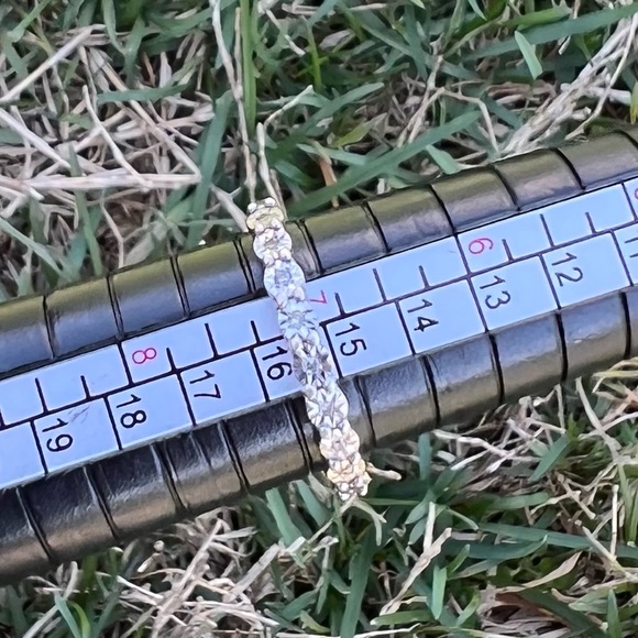 Vintage Diamond Ring Size 7 Half Infinity Starburst MP Sterling Silver 925 - Picture 5 of 12